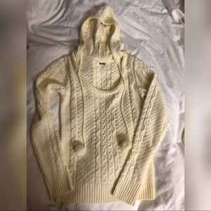 Spiral Girl Cream Sweater with Pom Pom SMALL